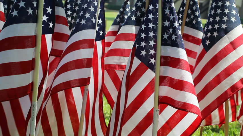 Flag decorations on Memorial Day