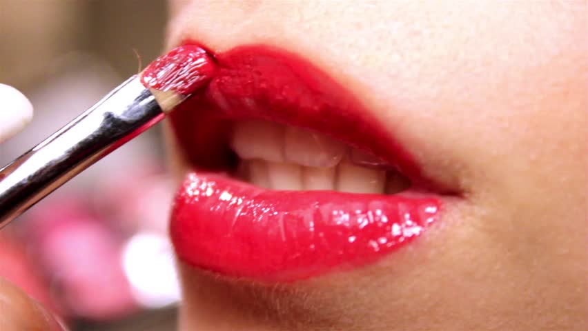 professional makeup artist paints a model lips,makeup, professional makeup,