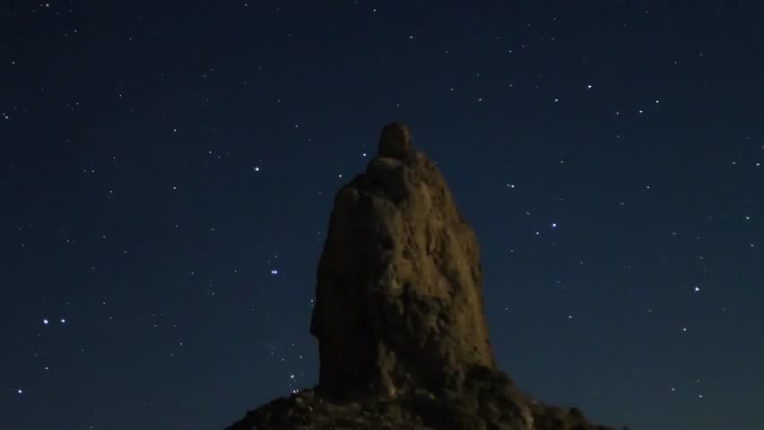 Astrophotography Time Lapse Moonshadow across Hoodoo Zoom Out