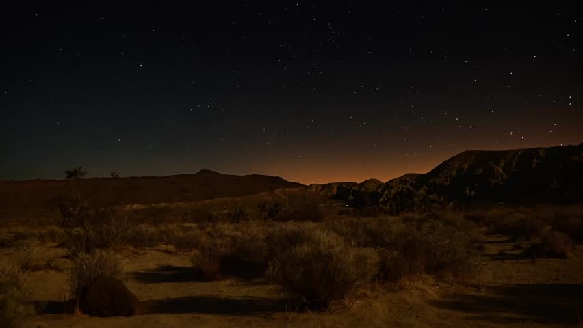 Astrophotography Time Lapse Moonshadow across Desert Horizon 