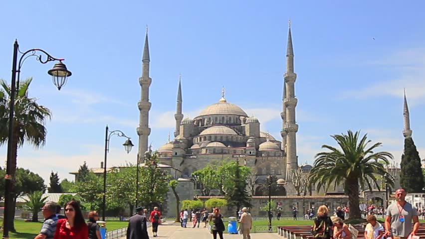 ISTANBUL - MAY 16: Blue Mosque on May 16, 2013 in Istanbul, Turkey. Sultanahmet Camii most famous as Blue Mosque. High definition, zoom out
