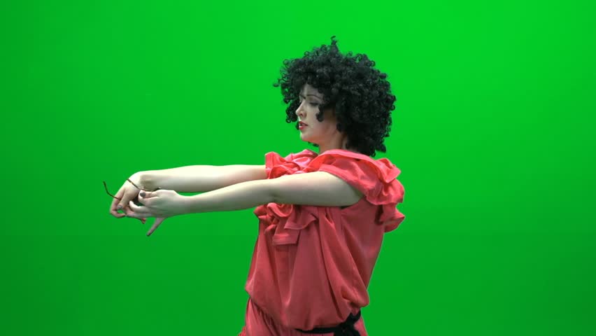 fun dance isolated against green screen