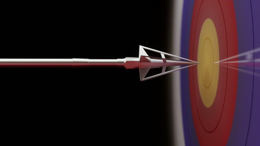 HD1080p: Slow Motion shot of an arrow crushing the target. 