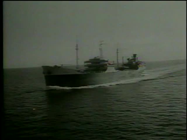 American tanker "Tallulah" in the open Atlantic ocean circa 1964-MGM PICTURES, UNIVERSAL-INTERNATIONAL NEWSREEL, USA, filmed in 1964