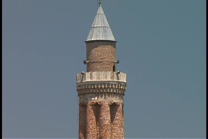 2 shots of a Selcuk Fluted Minaret in Antalya, Turkey
