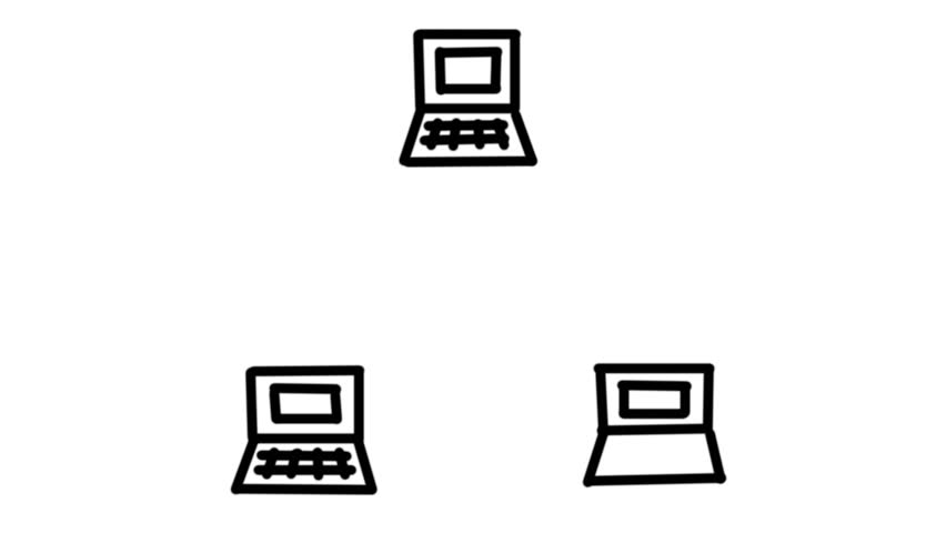 Animation of the building of a network and then a virus attack brings it down