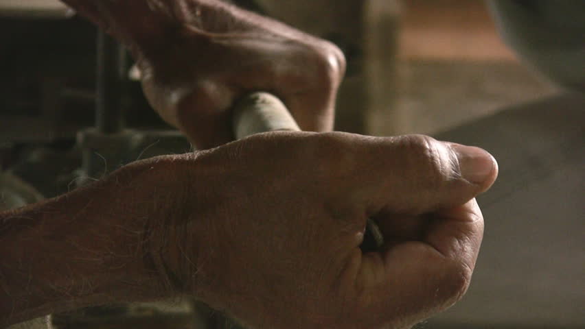 Hands working