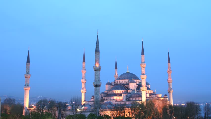 High definition time lapse video of the Blue Mosque in Istanbul, Turkey. 