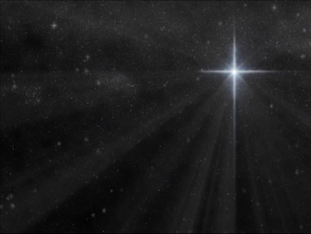 SD Loop-Christmas Star with shining light rays and twinkling star field 0:30
