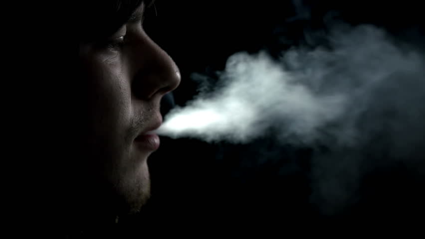 Male Person Exhaling Cigarette Moke Shot From A Side Stock Footage Video 5569388 Shutterstock