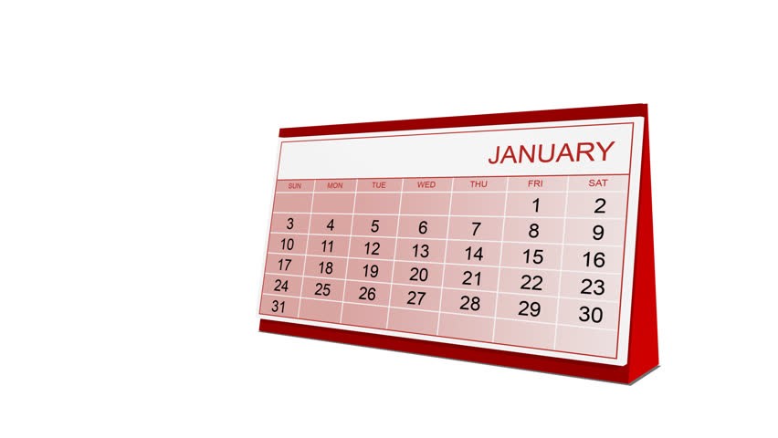 Desk calendar, HD 1080 Loop with alpha channel included - year 2010