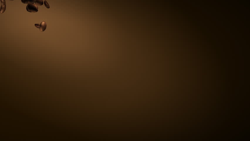 Coffee beans flow  in slow motion - closeup
