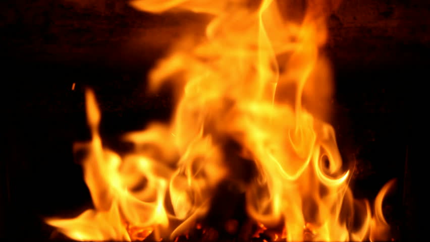 High definition fireplace closeup