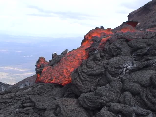  Lateral eruption at the flank of volcano Pacaya in Guatemala