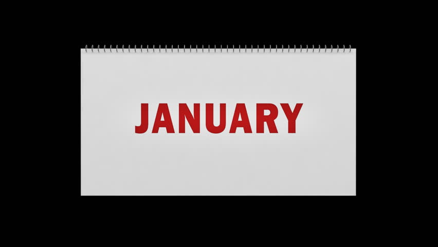 Calendar with flipping pages with alpha channel