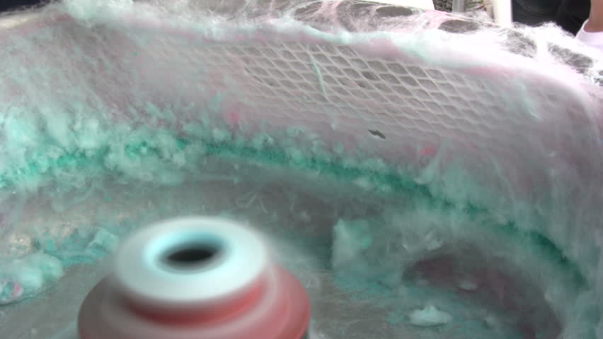 Filling Cotton Candy Machine with blue sugar