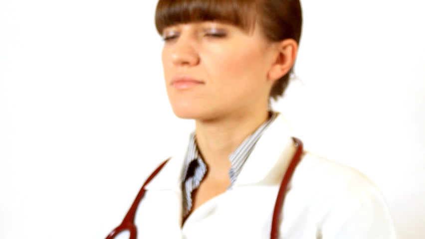 Female doctor offering pill - 1080p