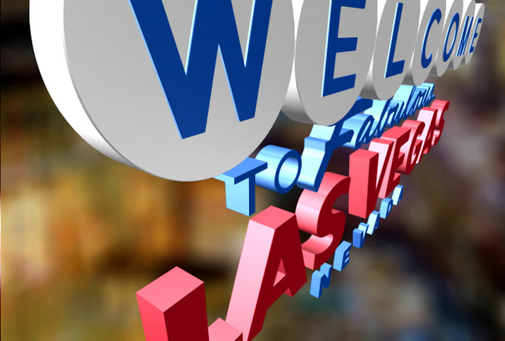 Welcome to fabulous Las Vegas sign # 3 on blurred background