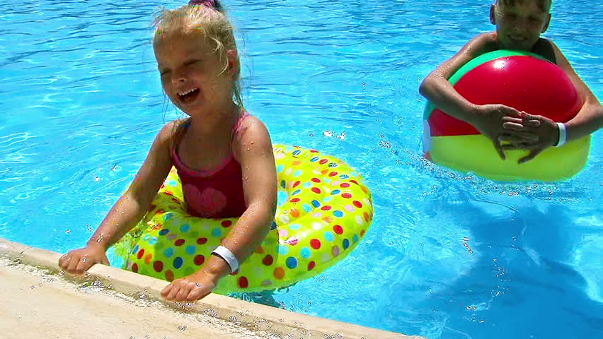 kids playing swimming pool