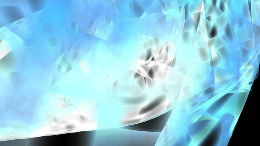 Blue waving veil with alpha matte. Slow motion animation.