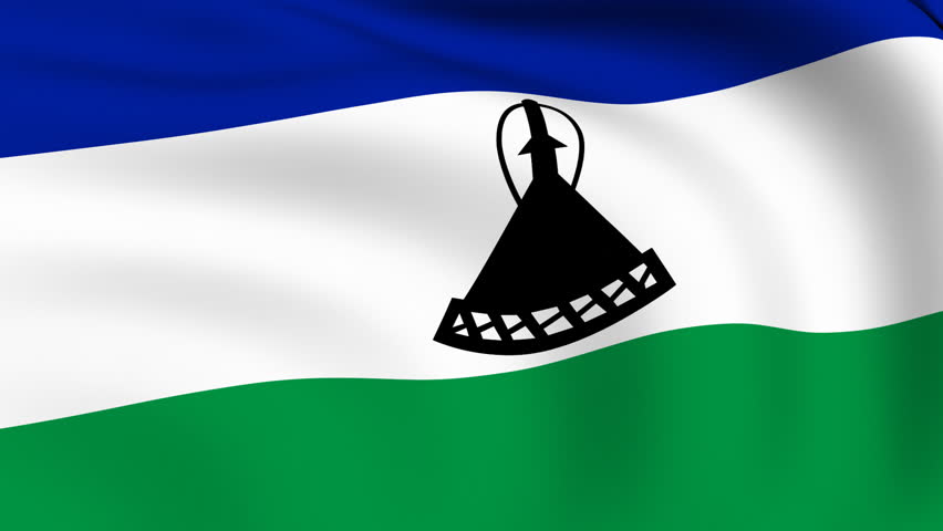 Flying Flag Of Lesotho Stock Footage Video Royalty Free