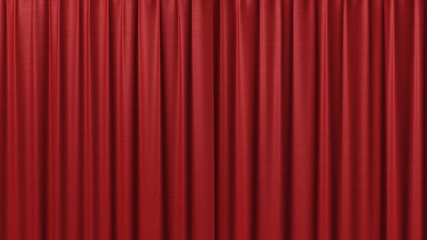 closing clean red curtains