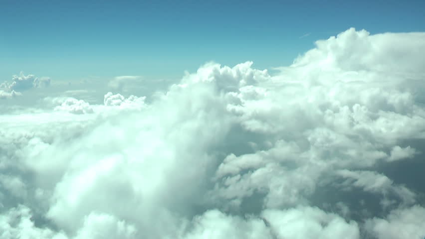 Flying through the clouds. Crew view.