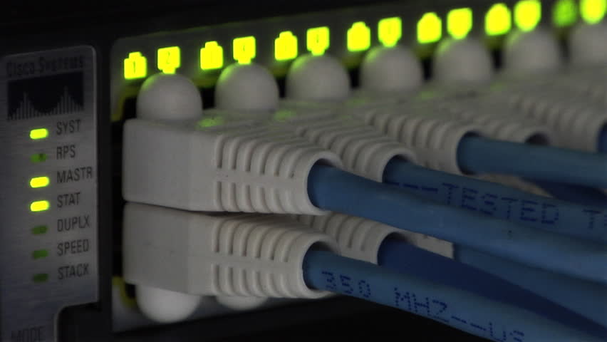This high definition footage is of an Ethernet Network Connection Hub in HDV format. Other Formats Available