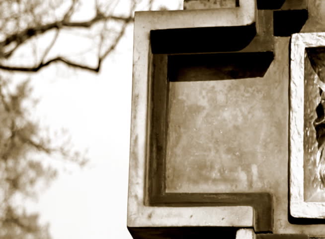 Jesus Christ face on cross, dolly shot - NTSC