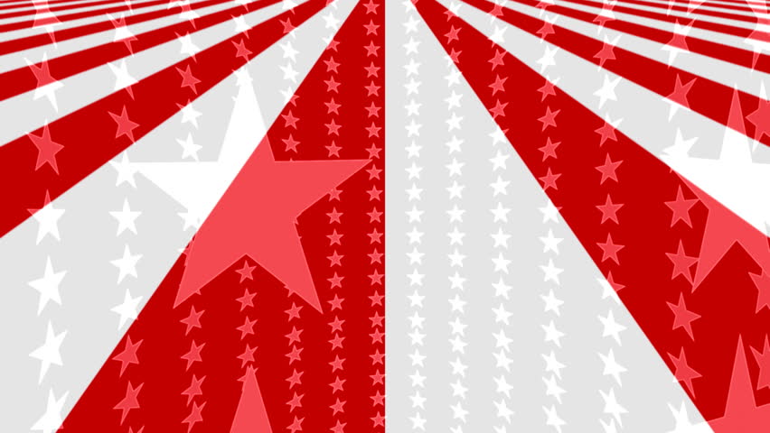American Patriotic Star Reflection Looping Animated Background 