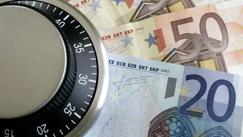 European currency  / Combination safe lock and euros