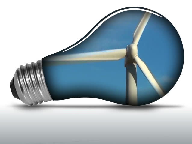 Wind turbine inside light bulb conceptual renewable energy video V3 - NTSC