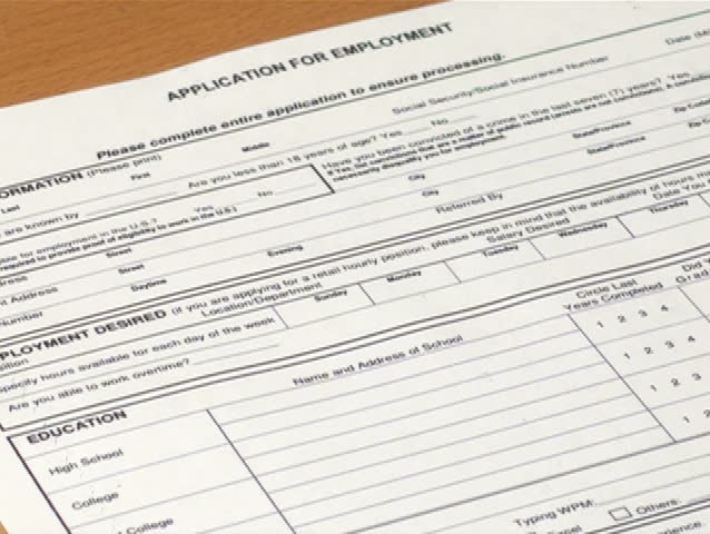 Job application form fast motion - NTSC