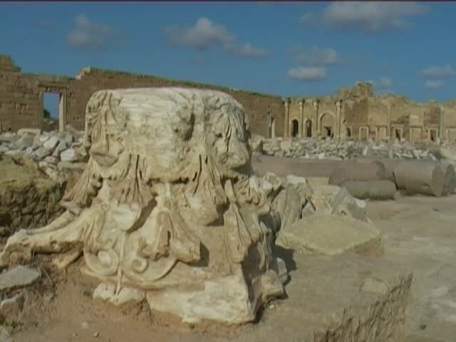 Forum remains at Leptis Magna, Al Khums, Libya.