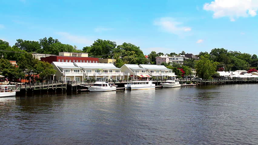 The Cape Fear Riverwalk in Wilmington, North Carolina.