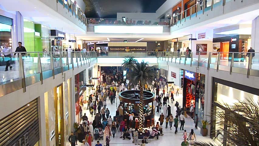 DUBAI, UAE - FEBRUARY 19: Shoppers shopping at Dubai Mall 7th largest mall in the world February 19, 2010 in Dubai, United Arab Emirates.