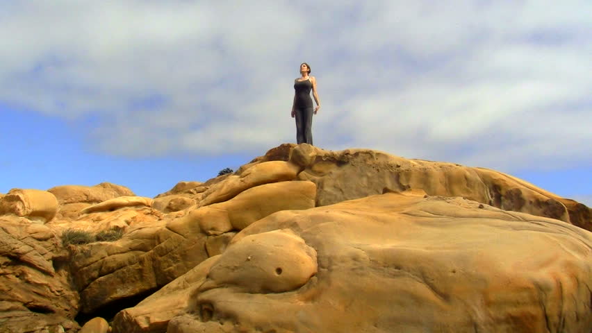 Yoga on boulder 