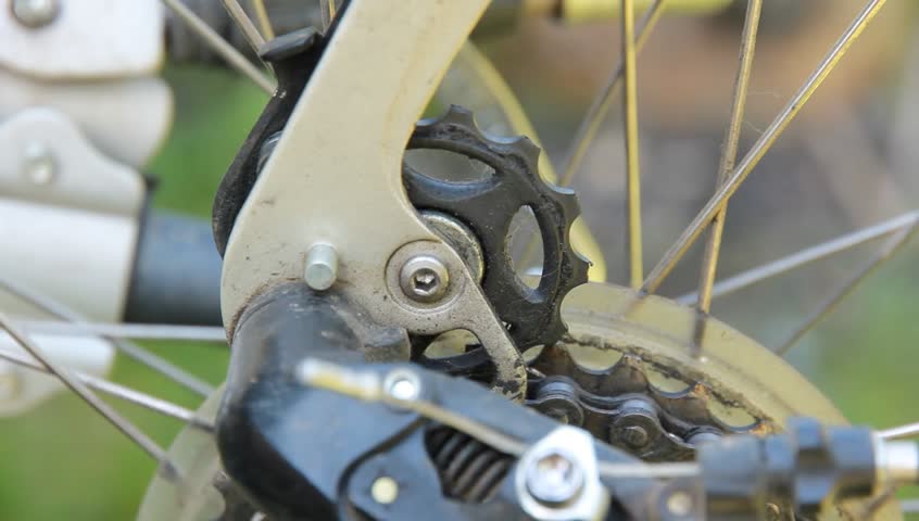 Mountain bike chain-ring close-up 