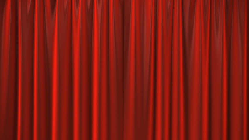 Opening red theater velvet curtains. The Alpha Channel is included. 