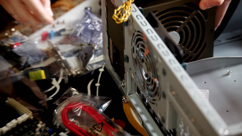 fix power supply unit in computer case with screw