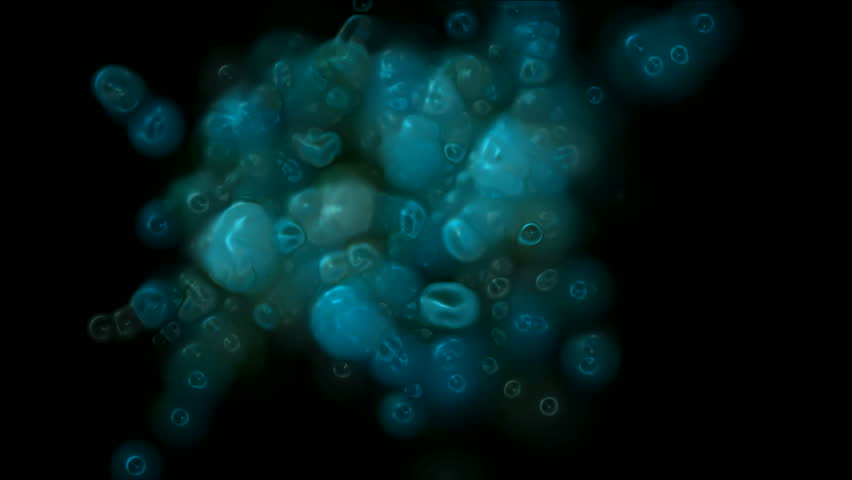 blue cells and virus,bubble,blister.Bacteria,microbes,algae