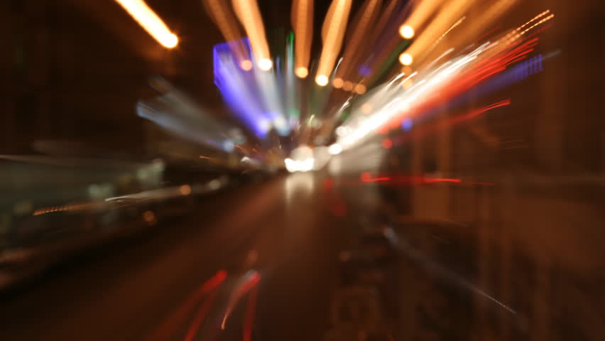 long exposure effect to capture light streaks on moving traffic in marseille at night
