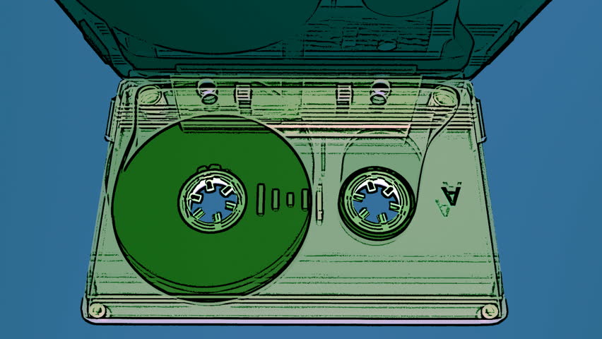 a cassette tape build in 3d moving