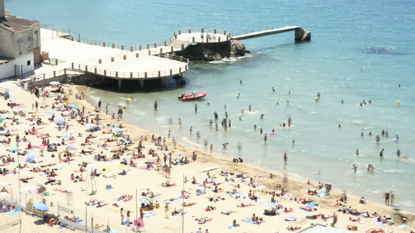 timelapse of a beach in marseille, france
