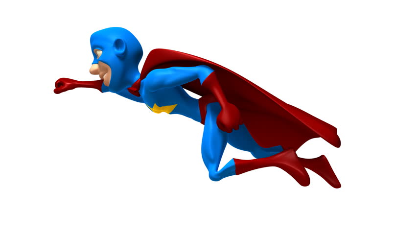 Superhero flying (loopable with alpha)