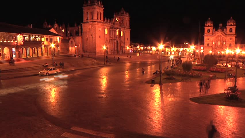 Cusco, Peru night plaza