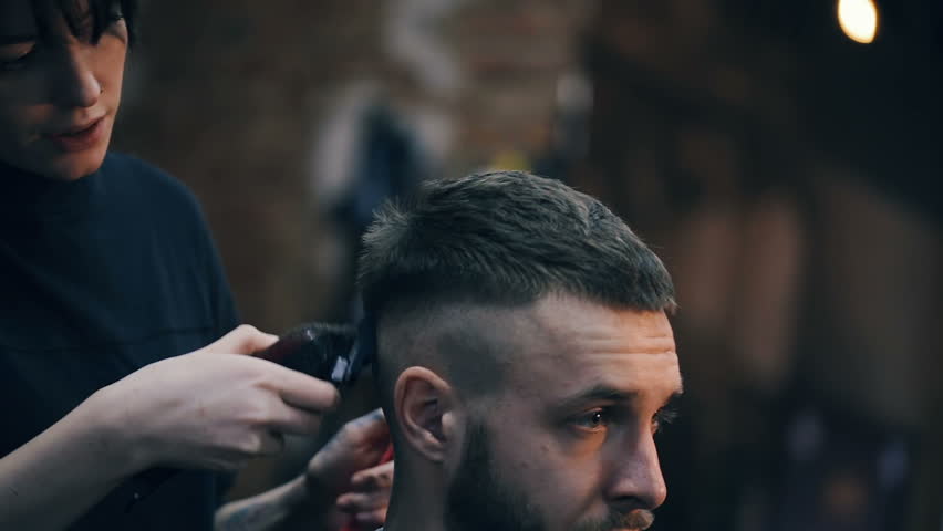Mens Hairstyling And Haircutting In Stock Footage Video 100