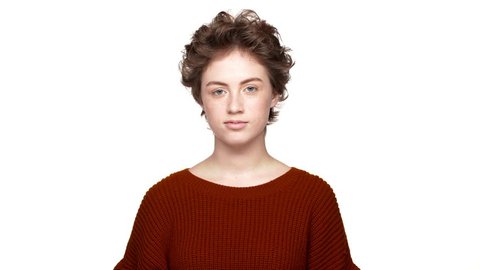 Portrait Of Woman With Short Stock Footage Video 100 Royalty