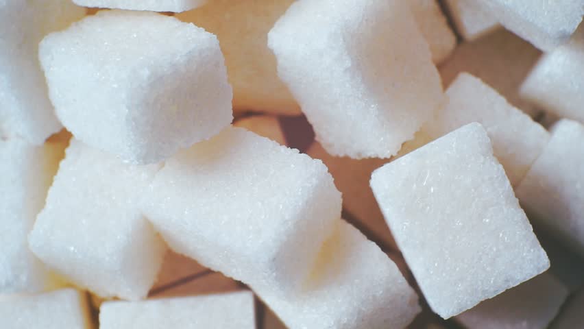 Lump Sugar In Cubes Closeup Abstract Motion Stock Footage Video