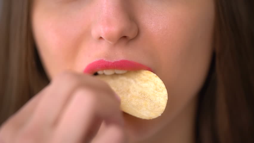 Image result for beautiful woman eating chips